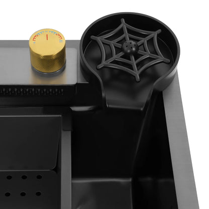 68/75 cm Küchenspüle, Haushaltsspülbecken-Set, Edelstahlspüle, Unterbau-Küchenspüle, rostfrei, großes Fassungsvermögen