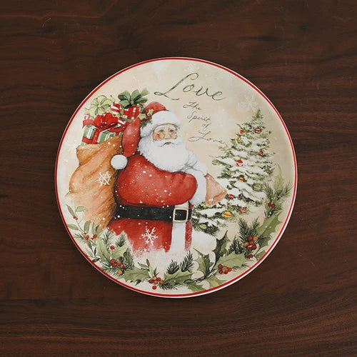 Christmas Themed Ceramic Dinner Plates Tableware Set Underglaze Color Process Coffee Cup Soup Bowl Santa Claus Steak Plate