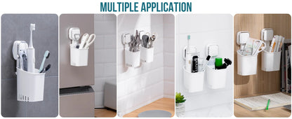 TAILI Zahnbürstenhalter mit Saugnapf für die Dusche, bohrfrei, abnehmbare Zahnpasta, selbstentleerender Rasiererhalter, Organizer für Badezimmer