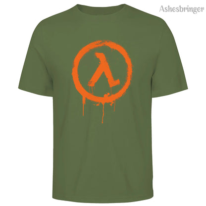 Men's Cotton Crew Neck Half Life Graphic Print T-Shirt Street Casual Style Tops For Men and Women.