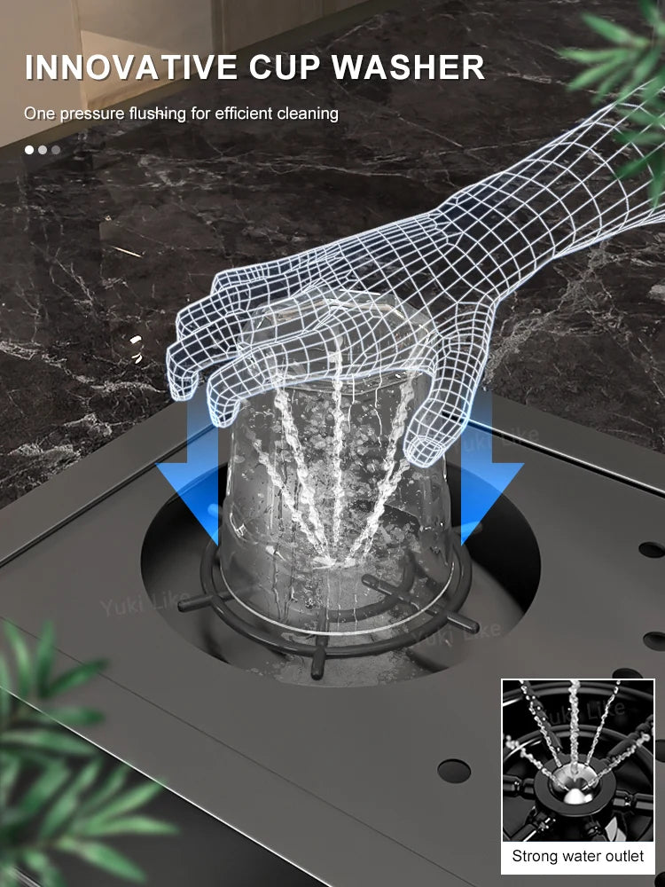 Versteckte Küchenspüle aus Edelstahl, Unterbau, Mini-Einzelschlitz, klein, multifunktional, für Wohnmobile, Café, Bar, Waschbecken mit Deckel, Gartenbalkon