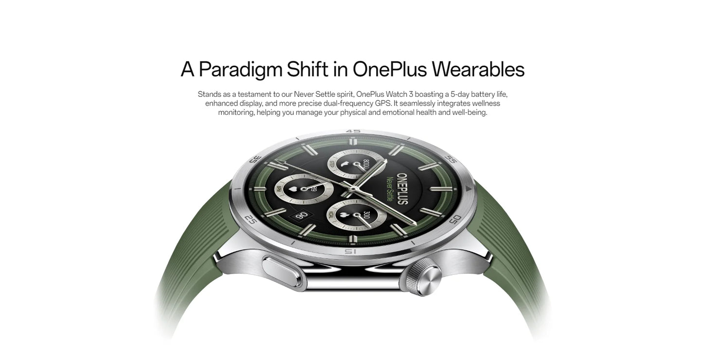 Global Version OnePlus Watch 3 Smart Watch 1.50inches LTPO  AMOLED Display Snapdragon W5 Processor Dual Frequency GPS Wear OS.