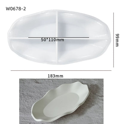 Storage Tray Clay Silicone Molds DIY Jewelry Display Holder Epoxy Resin Molds Oval Candle Cup Coaster Gypsum Plsater Mould