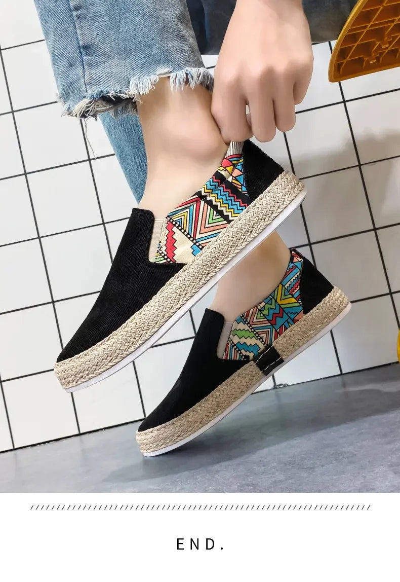 2023Men Turnschuhe Casual Sommer Low-top Cord Schuhe Fischer Schuhe Faul Schuhe Slip-on Tuch Schuhe Trendy männer Schuhe.