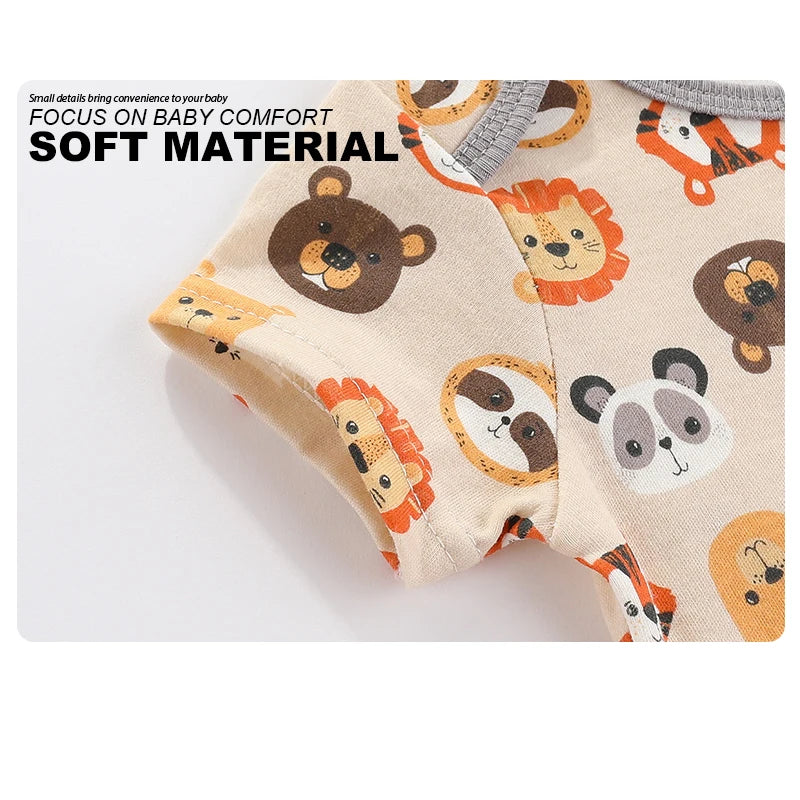 Kiddiezoom 4 stücke Mode Kurzarm Cartoon Baby Junge Mädchen Body 100% Baumwolle Neugeborenen Jungen Mädchen Onesies Kleidung.