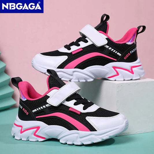 Trendy Lightweight Children Girls' School Shoes Anti-Slip Breathable Outdoor Casual Walking Sneaker Size 28-39.