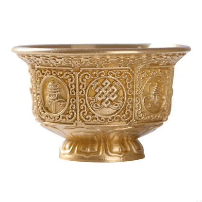 Tibetan Eight Auspicious Symbols Offering Bowl Holy Water Cup for Buddhist Ritual Buddhas Home Decoration 37JD.