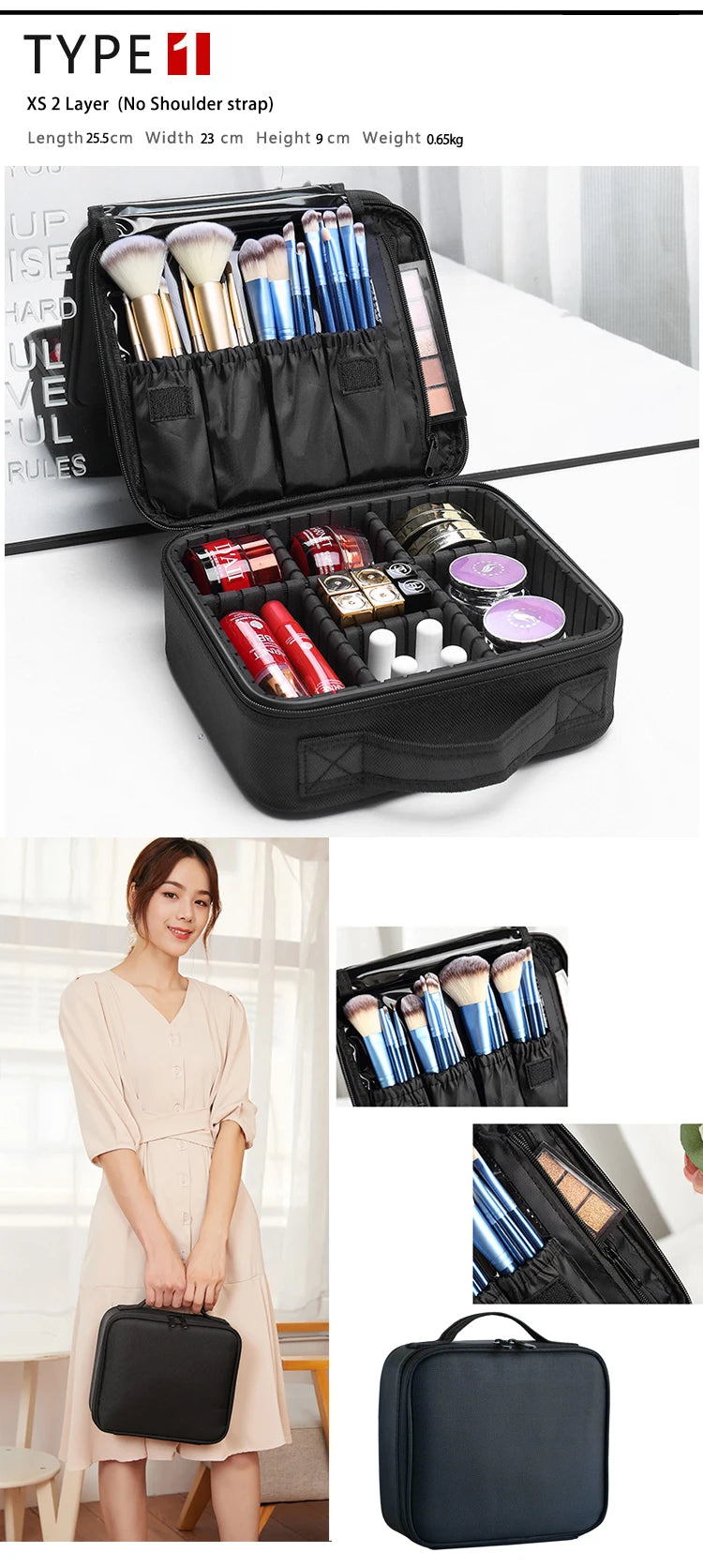 New Oxford Cloth Makeup Bag For Women Waterproof Large Capacity  Travel Cosmetic Case.