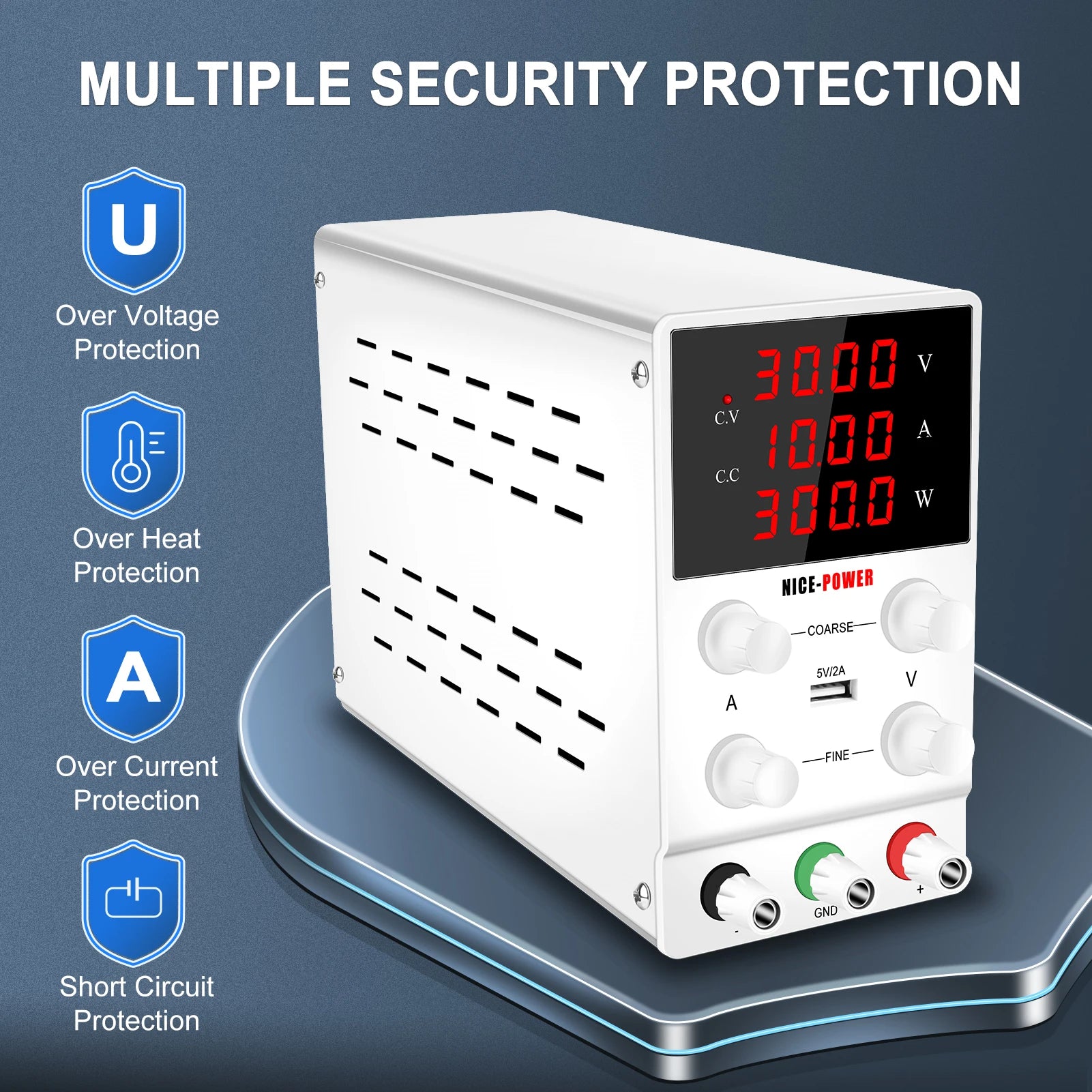 DC Lab Power Supply 30V 10A Adjustable Power Source For Phone Repair 24V 48V 72V Switching Power Supply Battery Fast Charging.