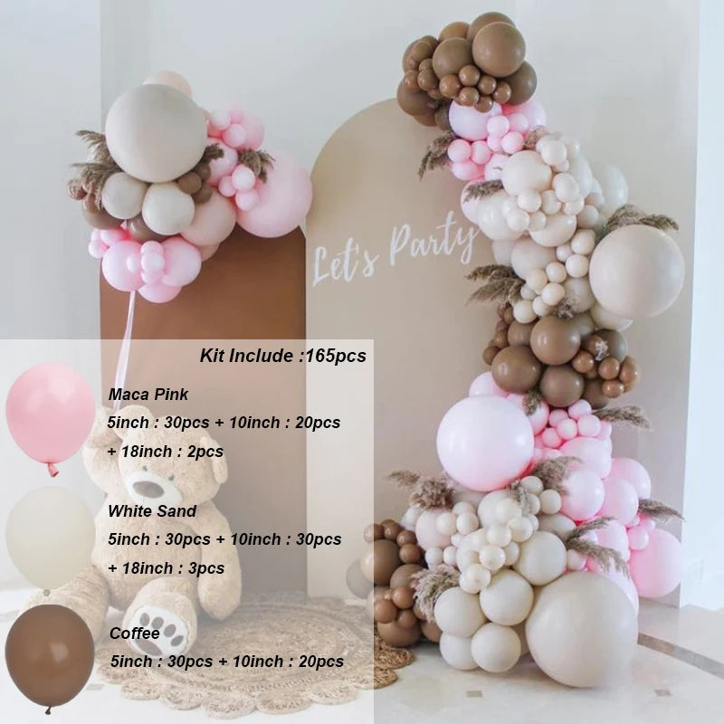 Kaffeebraun Beige Ballon Girlande Bogen Kit Oh Babyparty Dekoration Rustikale Hochzeit Kindergeburtstag Party Taufe Taufe