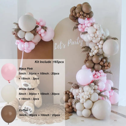 Kaffeebraun Beige Ballon Girlande Bogen Kit Oh Babyparty Dekoration Rustikale Hochzeit Kindergeburtstag Party Taufe Taufe