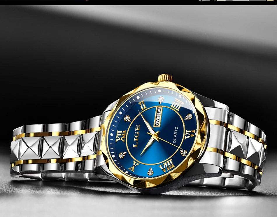 LIGE 2025 brand luxury women's watches waterproof luminous date day Ladies Watch stainless steel quartz watches for women reloj.