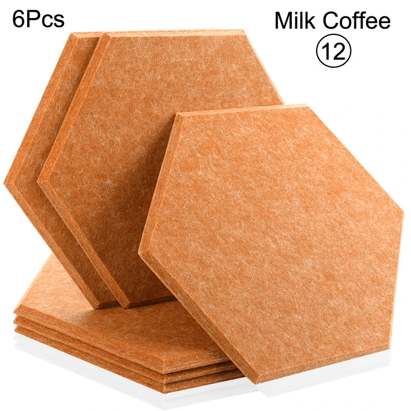Sound Absorbing Wall Panels Hexagon 6 Pcs Bedroom Acoustic Insulation Sound-absorbing Panels Decor Acoustic Absorption Panel