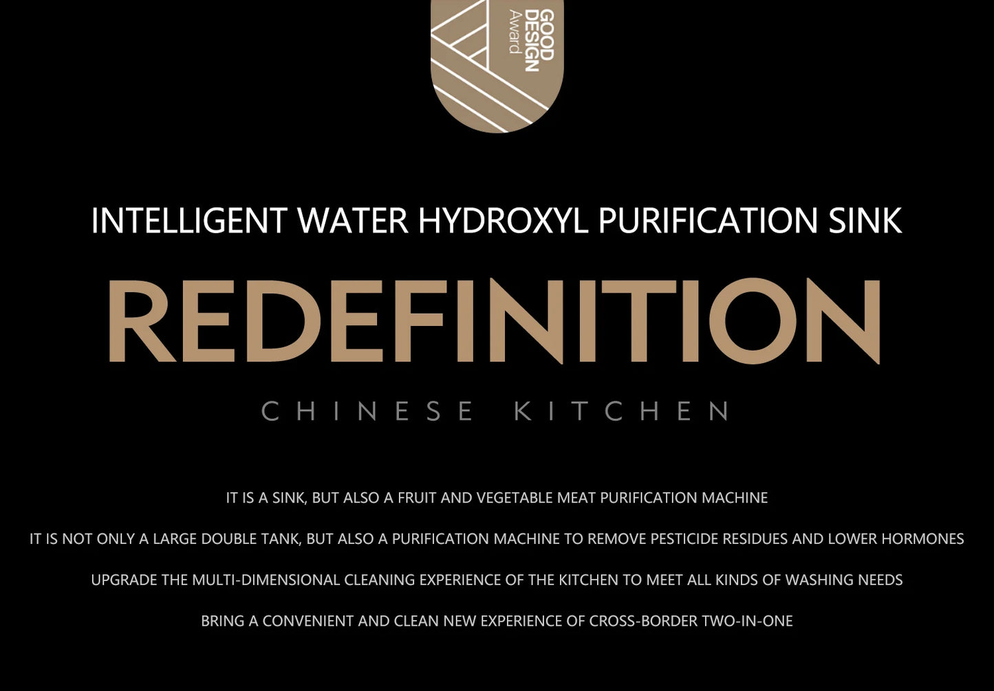 ASRAS high-quality 304 stainless steel multifunctional kitchen sink intelligent food purification large-sized sink nano gray