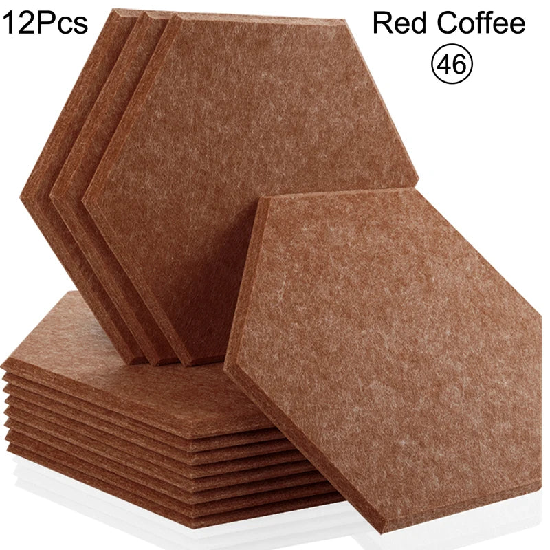 Hexagon 12 Pcs Sound Absorbing Panels Acoustic Wall Absorcion For Home Recording Studio Acoustic Insulator Door Sealing Strip