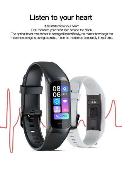 LIGE Amoled Smart Watch Smartwatch Band Women Heart Rate Blood Waterproof Connected Smart Bracelet Sport Fitness Tracker  Watch.