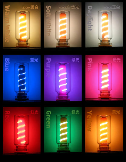 Für die tägliche Beleuchtung Glühbirne Atmosphäre Lampe LED Spirale Filament Licht handgemachte DIY Camping Licht LED flexible Retro USB Glühbirne.