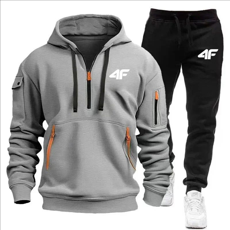 Slow jogging stylish quality sports outfit. Spring/Autumn 2025 new style outdoor fitness fashionable men's pullover + jogging pa.
