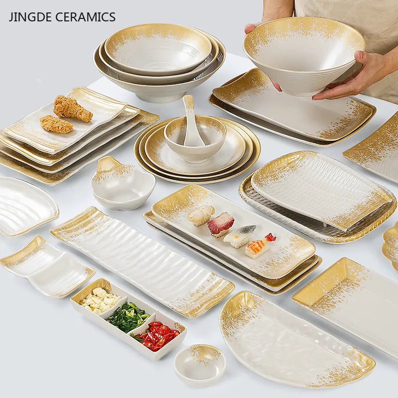 1Pc Thickened Melamine Tableware Not Easily Broken Plastic Barbecue Plate Merchant Dining Plate Household Kitchen Accessories.