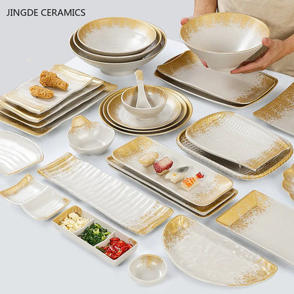 1Pc Thickened Melamine Tableware Not Easily Broken Plastic Barbecue Plate Merchant Dining Plate Household Kitchen Accessories.