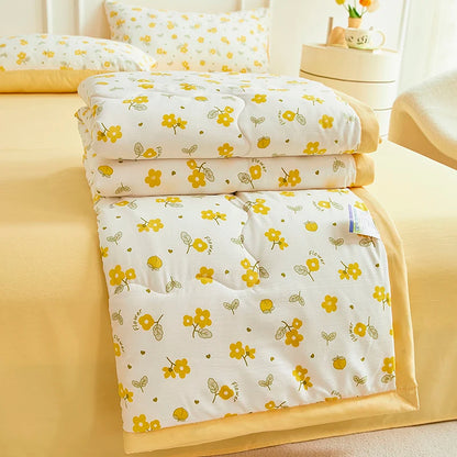 1pc Thin Duvet for Summer Quilt Single/Double/Queen Size Comforter Printed Blanket Home Soft Bedspread edredones (No Pillowcase)