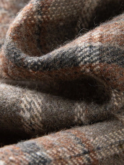 FSLE Autumn Party Skirt High Waist Retro Plaid Knit WoolShort Skirt For Women 2025 Fall Winter New Arrival Y2K Mini A-line Skirt