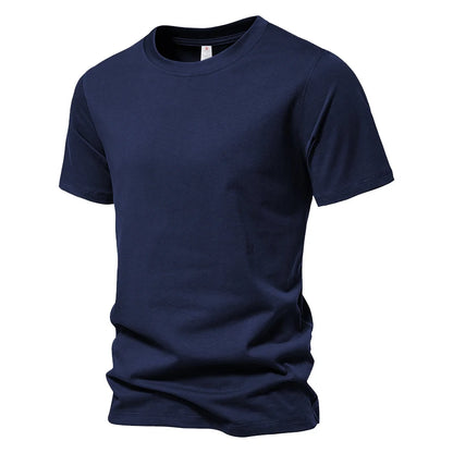 Men's Short Sleeve Basic Top Tees Casual 100% Cotton Regular Fit O-Neck T Shirts Black White Navy Gray.
