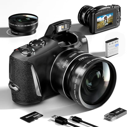 NBD 4K Digital Camera Ultra 48MP Camera Vlogging Camera with Wide Angle Lens 16X Digital Zoom 3.0 Inch Screen Camera.