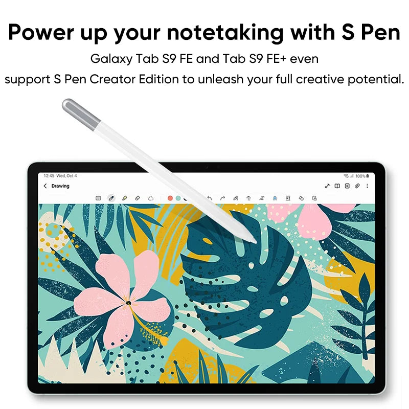 Original Samsung Galaxy Tab S9 FE X510 Exynos 1380 10.9'' Display Tablet WIFI 8000mAh Battery IP68 Waterproof Android With S Pen.
