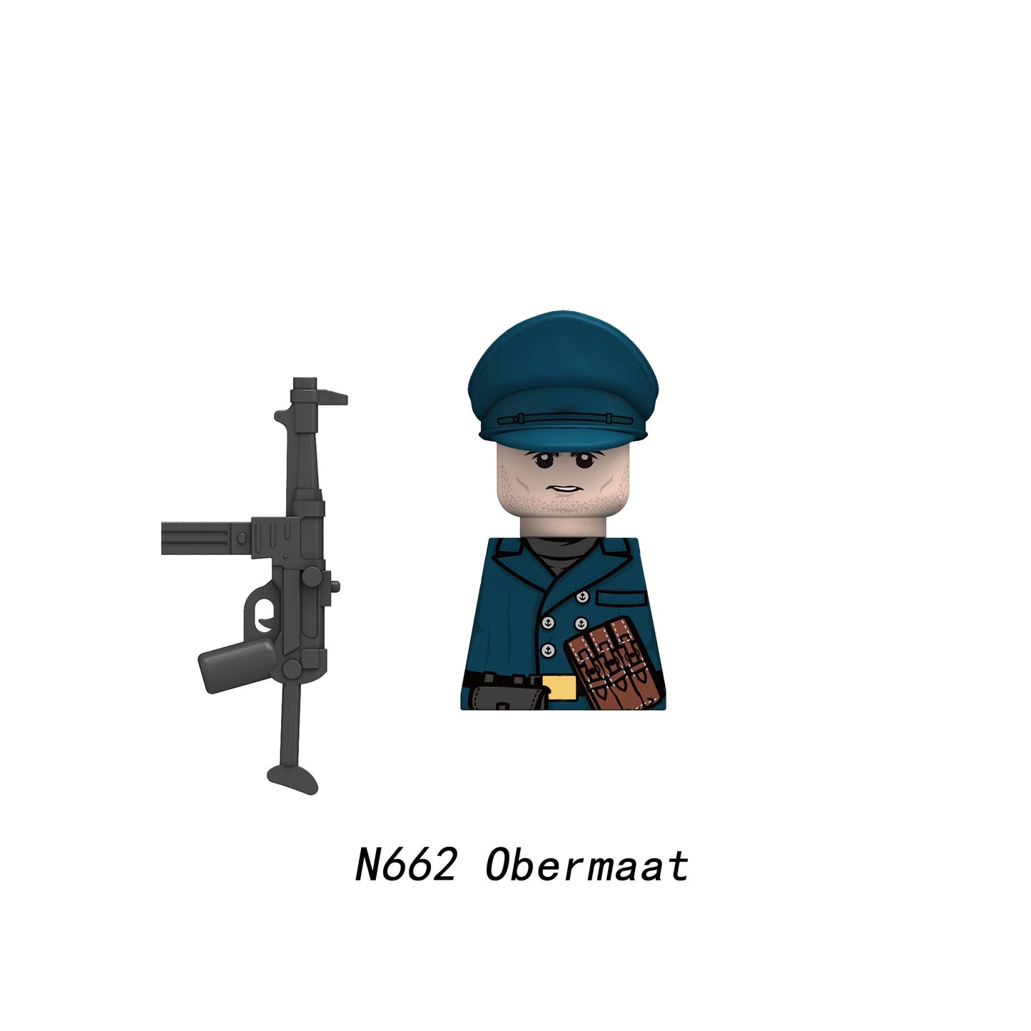 Military WWII Figure Building Blocks Accessories MP40 Rocket Launcher MG42 Officer Army Camouflage Soldier Pzf 98K Toy Gift N029