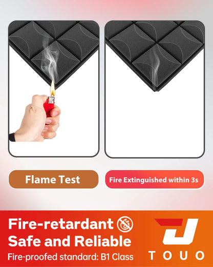 TOUO 1-4Pack Soundproof Acoustic Foam Panels Mushroom 47.2"x23.6" Wall Noise Insulation for Studio KTV Bar