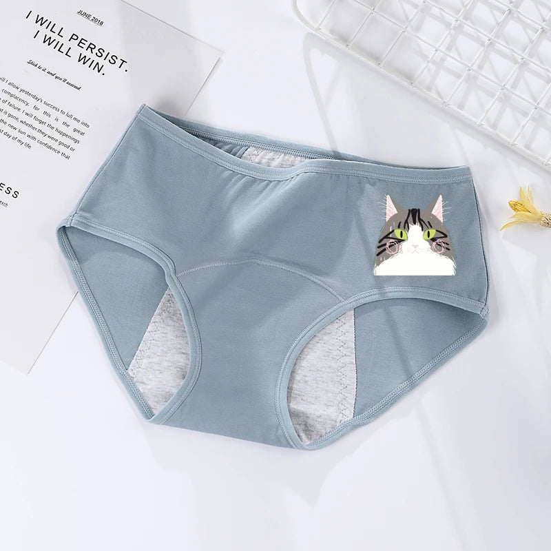 Women's menstrual briefs large flow postpartum water absorption leakproof briefs women's pure cotton menstrual briefs lingerie
