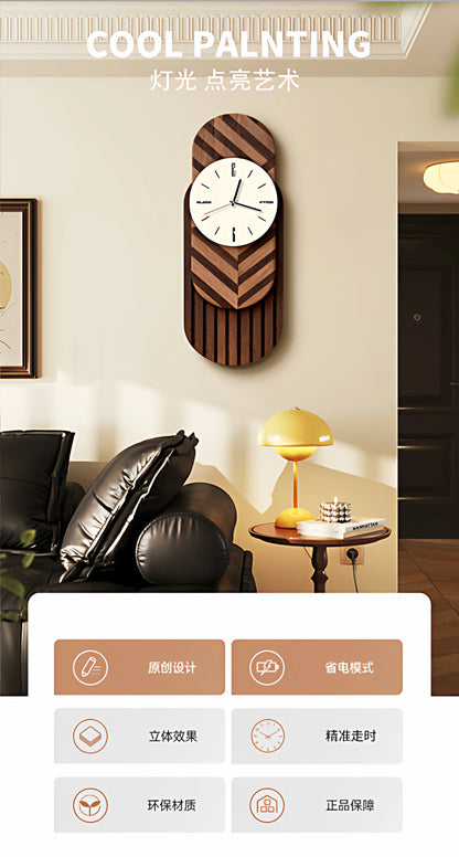 2026 Retro-Kunst-Wanduhr für Wohnzimmer, Zuhause, 2025, neue leichte Luxus-High-End-Uhr, geräuschlose Wanduhr