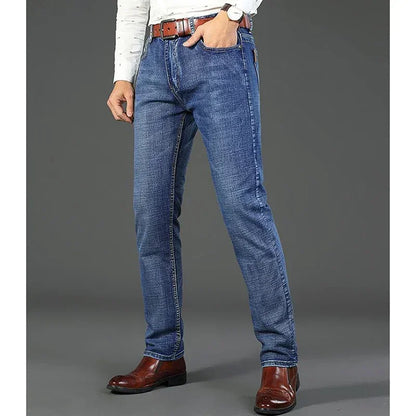 Luxury Men High Quality Pants Clothing Men Classic Business Casual Jeans 2025 New Male Fashion Blue Slim Stretch Denim Trousers.