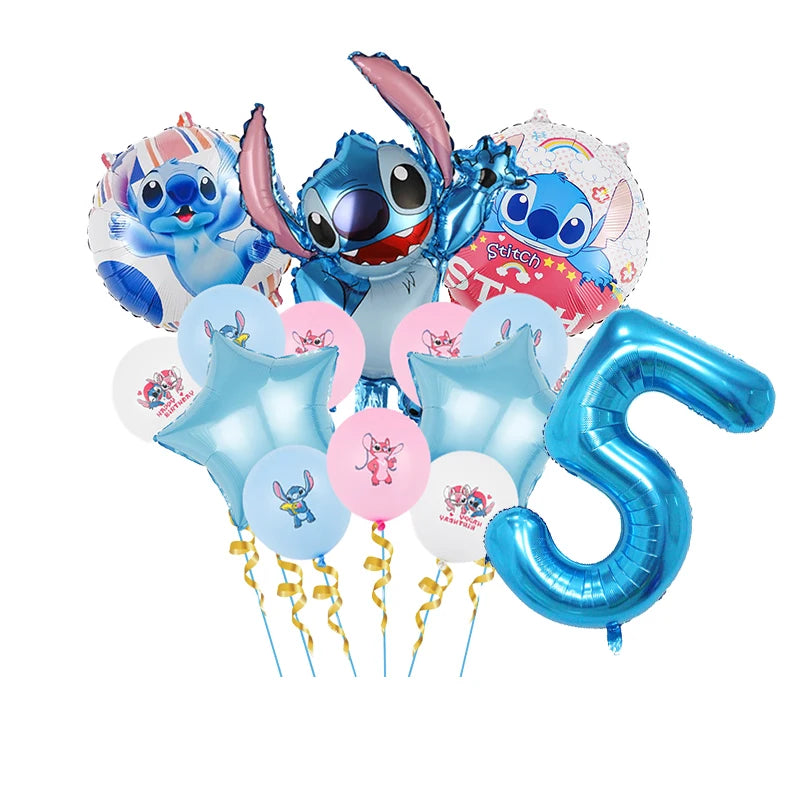 Disney Stitch Luftballons Partyzubehör Kinder Cartoon Lilo Stitch Thema Winkelballon Alles Gute zum Geburtstag Dekoration für Babyparty
