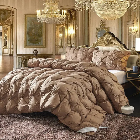 Goose Down Soft Duvet Luxury Blanket King Queen Twin Size Comforter Bedding Filler Bread Shape Super Warm Quilt.