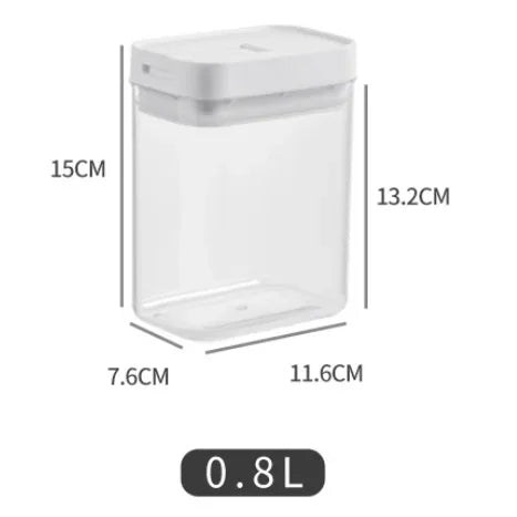 Moisture-Proof Sealed Tank Square Transparent Grain Storage Jar Dried Fruit Snack Box Cans Kitchen Plastic Container Organizer