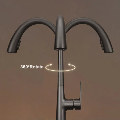 Pull Down Kitchen Faucet Hidden spray head Dual Modes Nozzle Hot Cold Water Mixer Crane Tap Brass Kitchen Sink Faucets