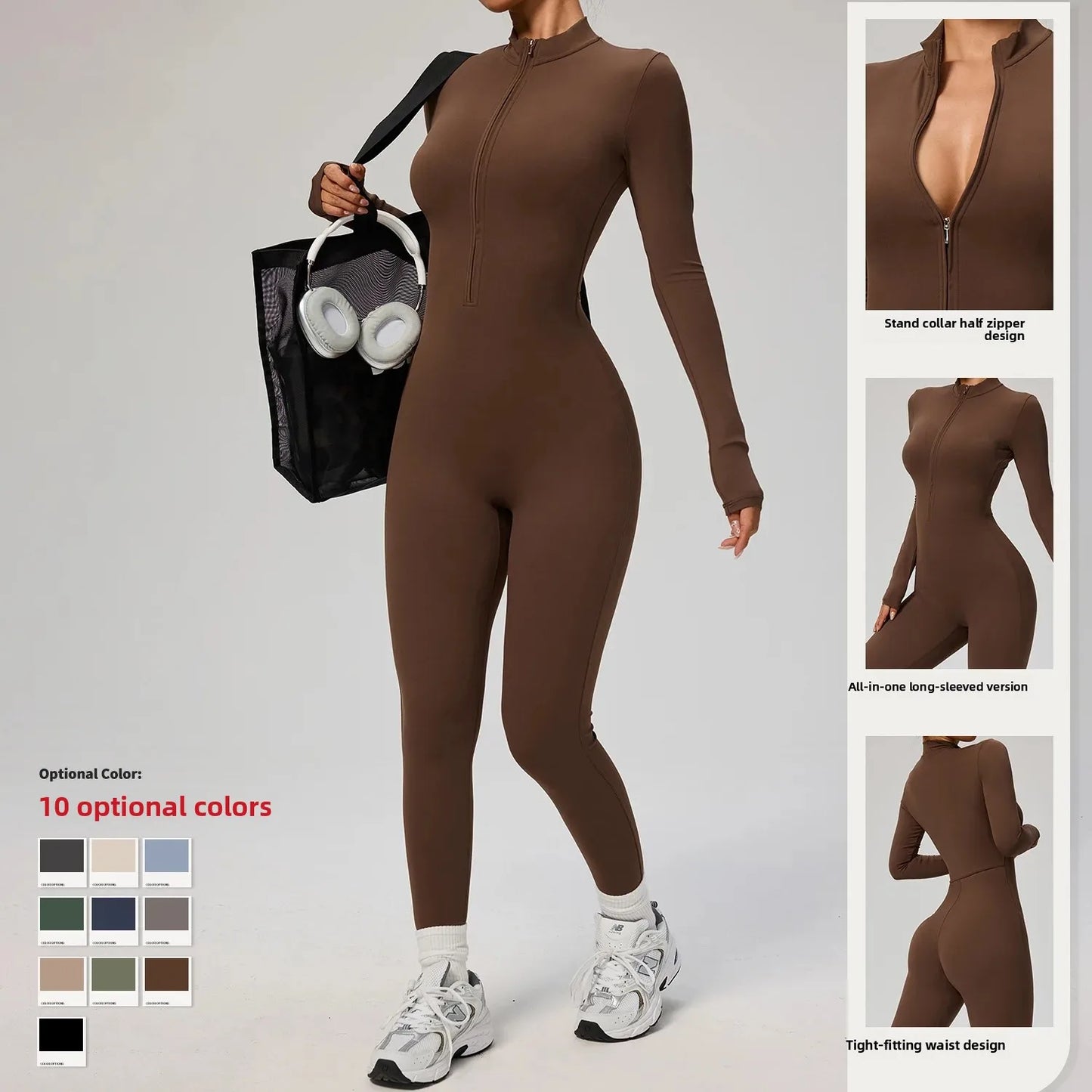 Tianyi High-Intensity Fitness Long-Sleeve Yoga Bodysuit Sensation Tight-Fitting Sportswear for Women Made in China.