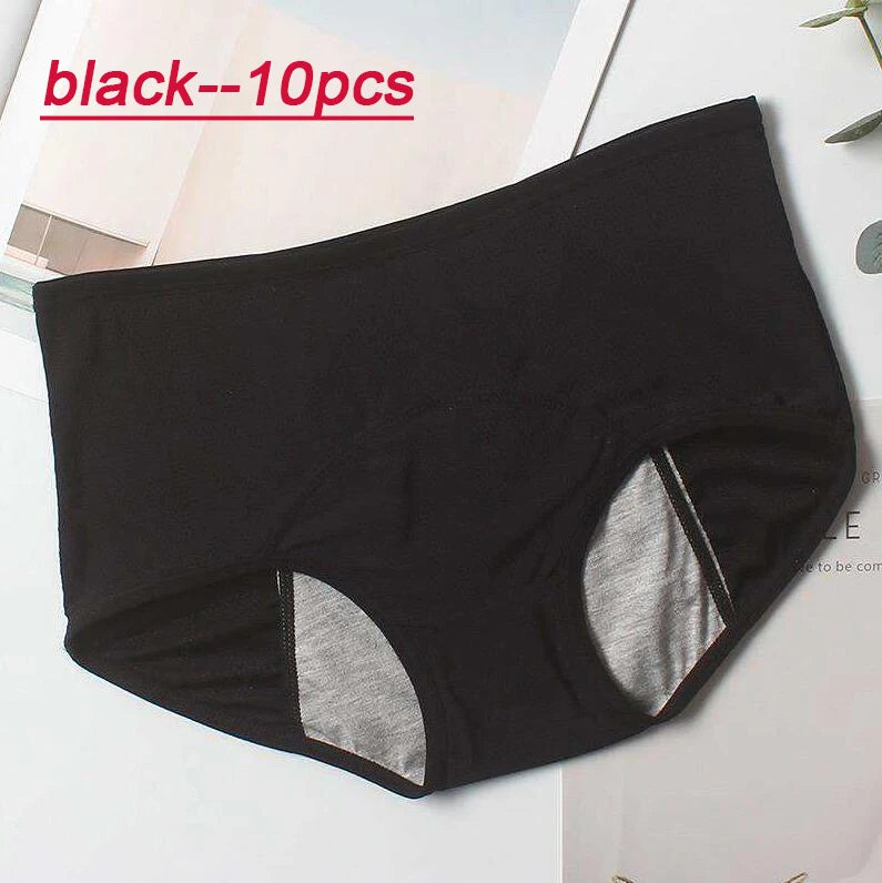 10pcs Leak Proof Menstrual Panties High Waist Women Period Underpants Plus Size 8XL Physiological Waterproof Briefs Wholesale