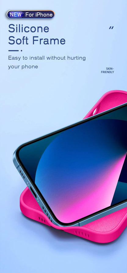 Official Phone Case For IPhone 17 Air 16 15 14 13 11 12 17 Pro Max Plus Silicone Solid Color Fall and Collision Protection Cover.
