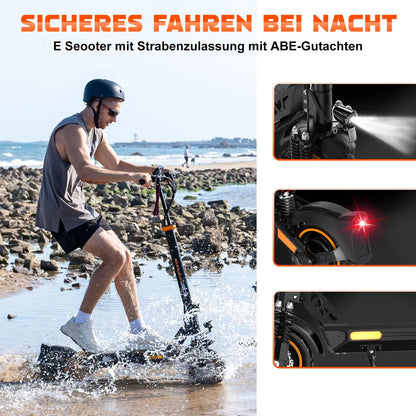 RCB Electric Scooter D5 Pro/D5 (ABE), 48V 27/20.8 Ah Battery, 500W Motor, 10“ Flatproof  Tyre, Dual Shock Absorption E Scooter.