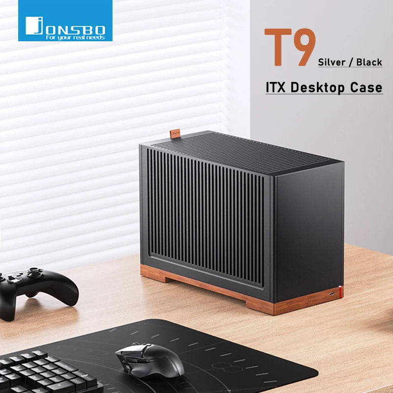 Jonsbo T9 Aluminum Alloy ITX Chassis Computer Desktop Host Shell Type-C 11L Small PC Case With PCIE 4.0 GPU Adapter Cable.