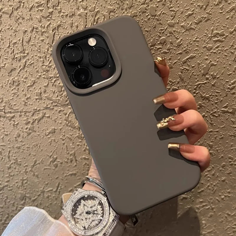 Luxury Silicone Shockproof Phone Case For iPhone 17 Air 16 15 14 13 12 11 Pro Max Plus 16E High Guality Solid Color Cases Cover.