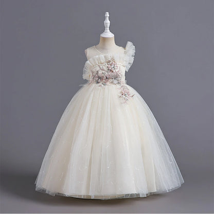 HETISO Kinder Elegantes formelles Kleid Mädchen Blume Prinzessin Party Abendkleid Geburtstag Festliches Neujahrskleid für Kinder 12 14 Jahre.