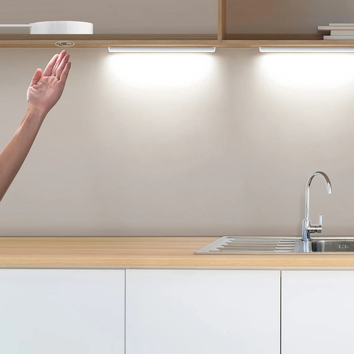 24V COB Neon Strip Light 280LEDs/M Solid Silicone Gel Tube With Dimmable Touch & Hand Sweep Motion Sensor Switch Waterproof Tape.