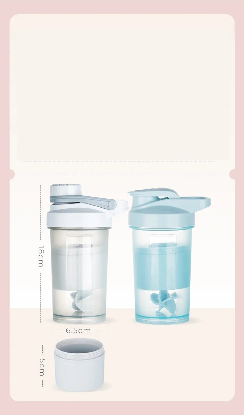 Shake Cup Sports Fitness Water Bottle Milkshake Cup Sports Plastic Water Cup Creative Plastic Drinking Cup Protein Powder Cup