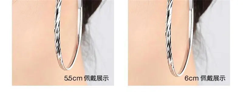 Senlissi - 925 Sterling Silver Hoop Earrings For Women 18K Gold Plated Jewelry Dazzling Women's Hoops Earrings Christmas Gifts