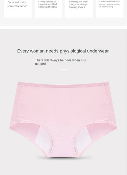 Leak Proof Menstrual Panties Physiological Underwear Womens Comfortable Cotton Panties Breathable Female Waterproof Briefs.
