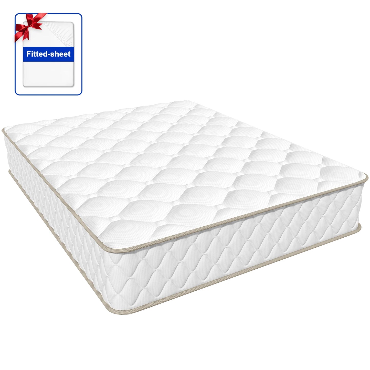 AUTHMIC Matratze, 22 cm dick, 7-Zonen-Unterstützung, mittelfeste, atmungsaktive Bett-Taschenmatratze zur Linderung von Rückenschmerzen, bequemer Schlaf